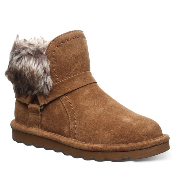 Bearpaw Konnie Winter Booties Ankle Boots Shoes-Brown-Suede-Women Size 6 - Picture 1 of 11